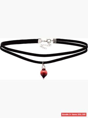 Double Layer Rope Choker Necklace with Glass Vial Charm, Lobster Clasp